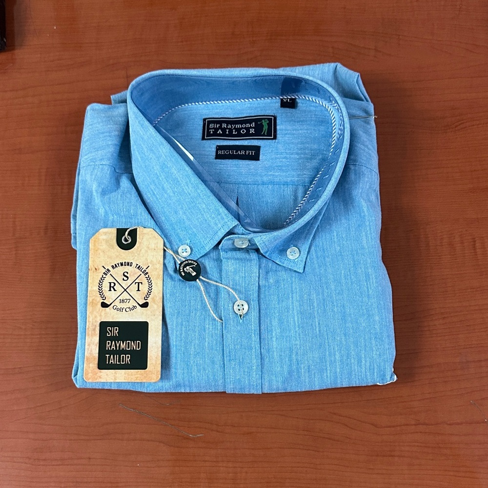 Raymond Light Blue Casual Button Down Shirt